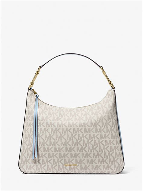 michael kors hobo-bag raven sale booz|Laney Large Signature Logo Hobo Shoulder Bag .